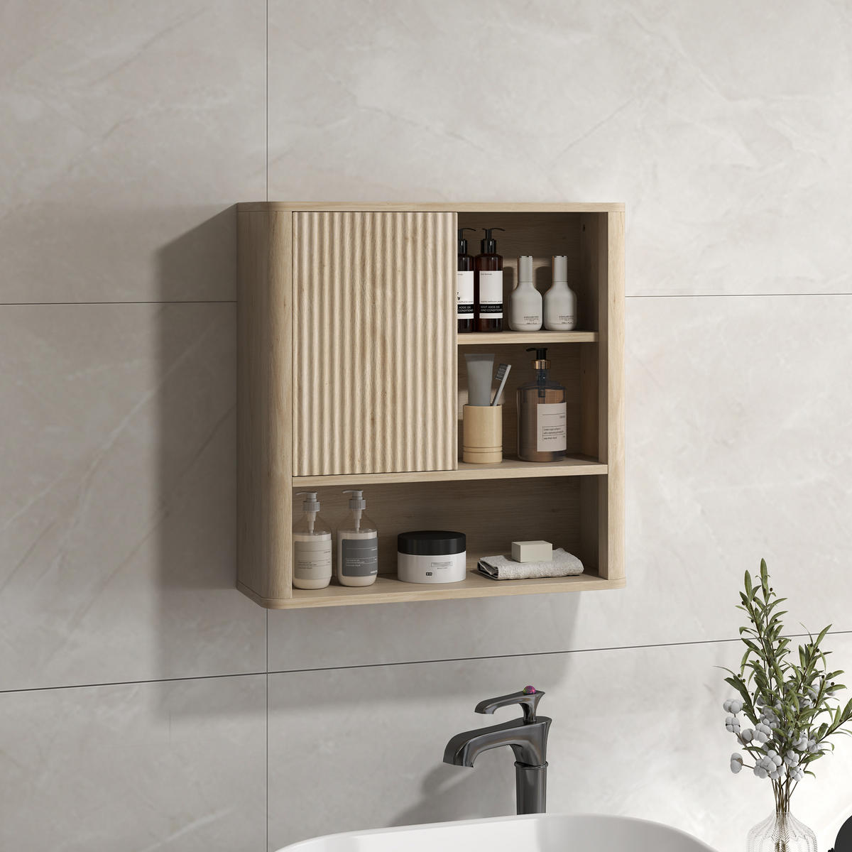 HÄNGESCHRANK Naturholz 1 Stück - Beige, Kunststoff (60/62/20cm) - GiPP