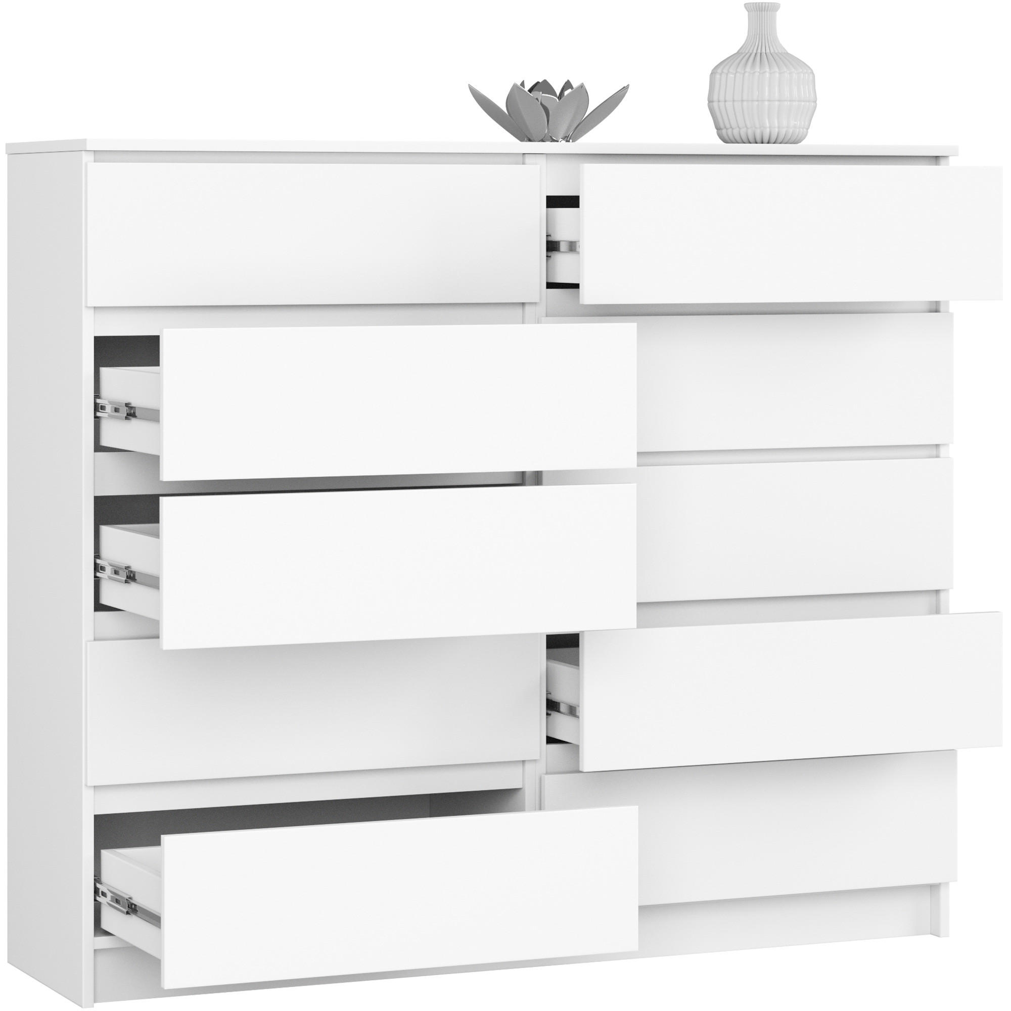 KOMMODE Weiß 138x40x121 cm - Weiß, Holzwerkstoff (138/121/40cm) - Akord