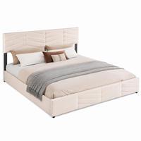 POLSTERBETT mit Bettkasten 180x200 cm Samt Beige - Beige, Metall (180/200cm) - Meubliv