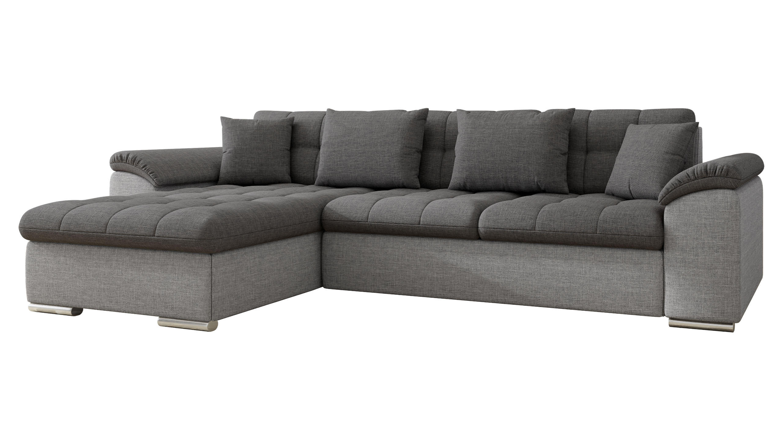 ECKSOFA Diana Lux, Seite: Links - Greige, Holz/Textil (280/160cm) - MIRJAN24