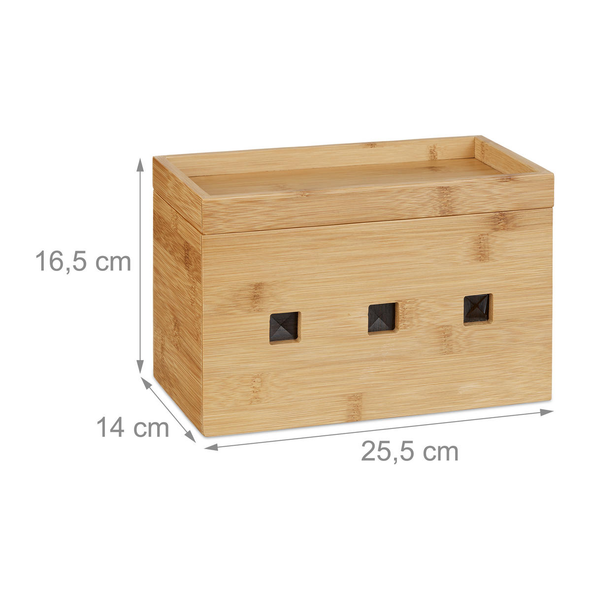 KABELBOX - Hellbraun, Holz/Holzwerkstoff (14/25.5/16.5cm) - Relaxdays