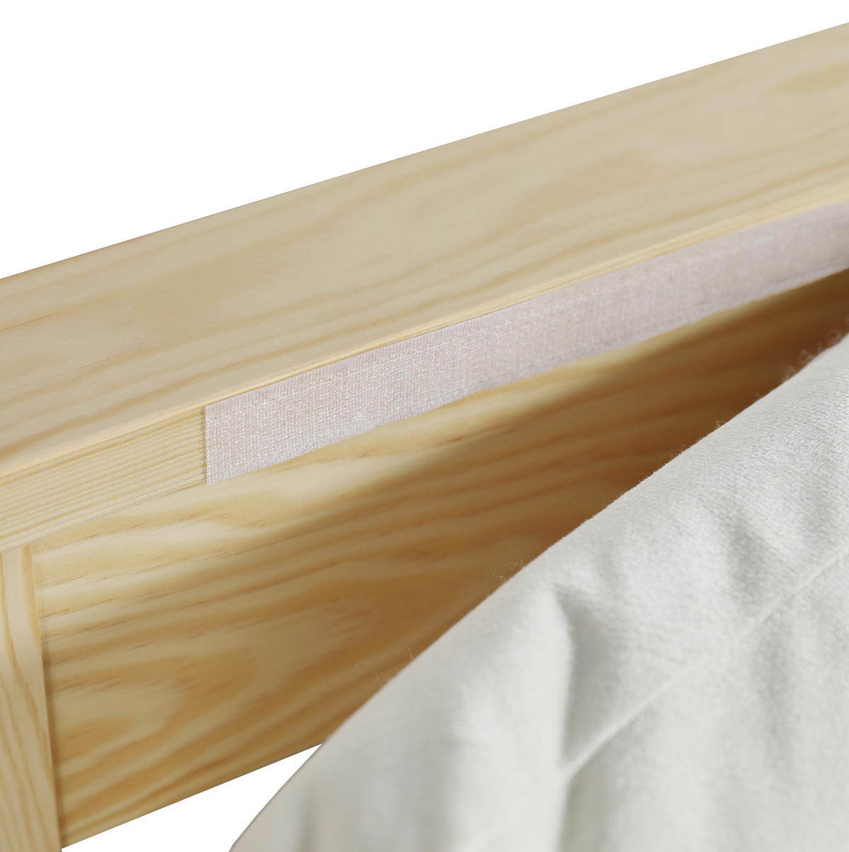 POLSTERBETT 140/200 cm Natur aus Holz und Stoff mit gepolsterter Rückenlehne - Naturfarben, Textil (140/200cm) - OKMYHOME