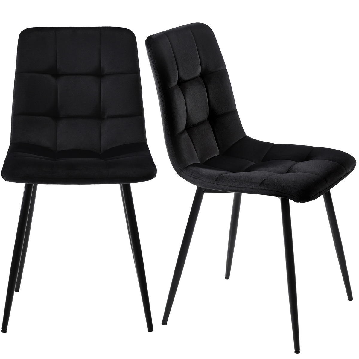 ESSZIMMER-SET 5-tlg mit rechteckigem Marmoroptik-Tisch, goldenen Beinen und vier Samtstühlen im kompakten modernen Stil, weiß-schwarz - Schwarz, Holzwerkstoff (68/75/117cm) - Luhomfu