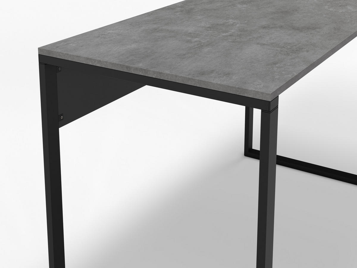 SCHREIBTISCH Inna Retro-Grau, Schwarz 100/60/75 cm - Schwarz, Holzwerkstoff/Metall (60/100/75cm) - Decortie
