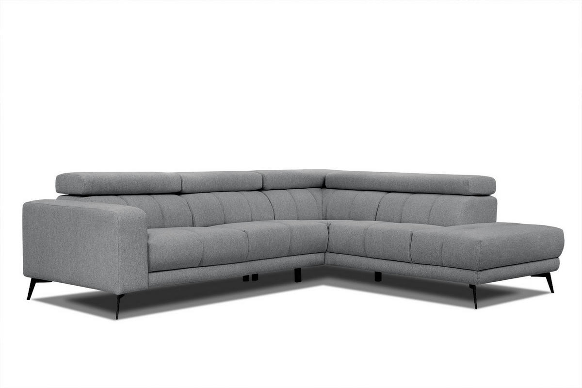 ECKSOFA MORELLO 5-Sitzer, grau - Schwarz/Grau, Holzwerkstoff/Textil (287/228cm) - Courtois Laville