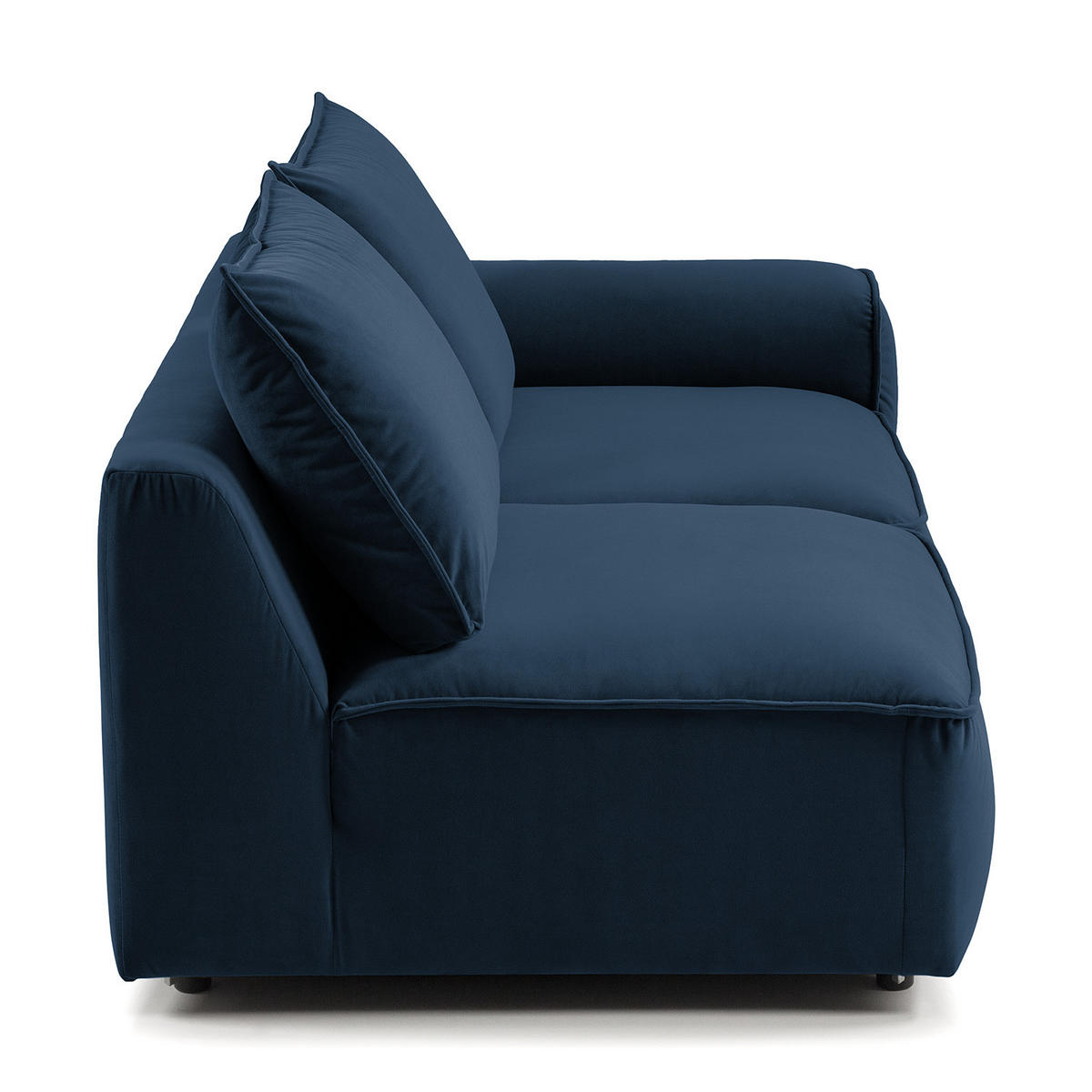 2,5-SITZER SOFA - modular - Schwarz/Dunkelblau, Holz/Kunststoff (189/80/99cm) - home24
