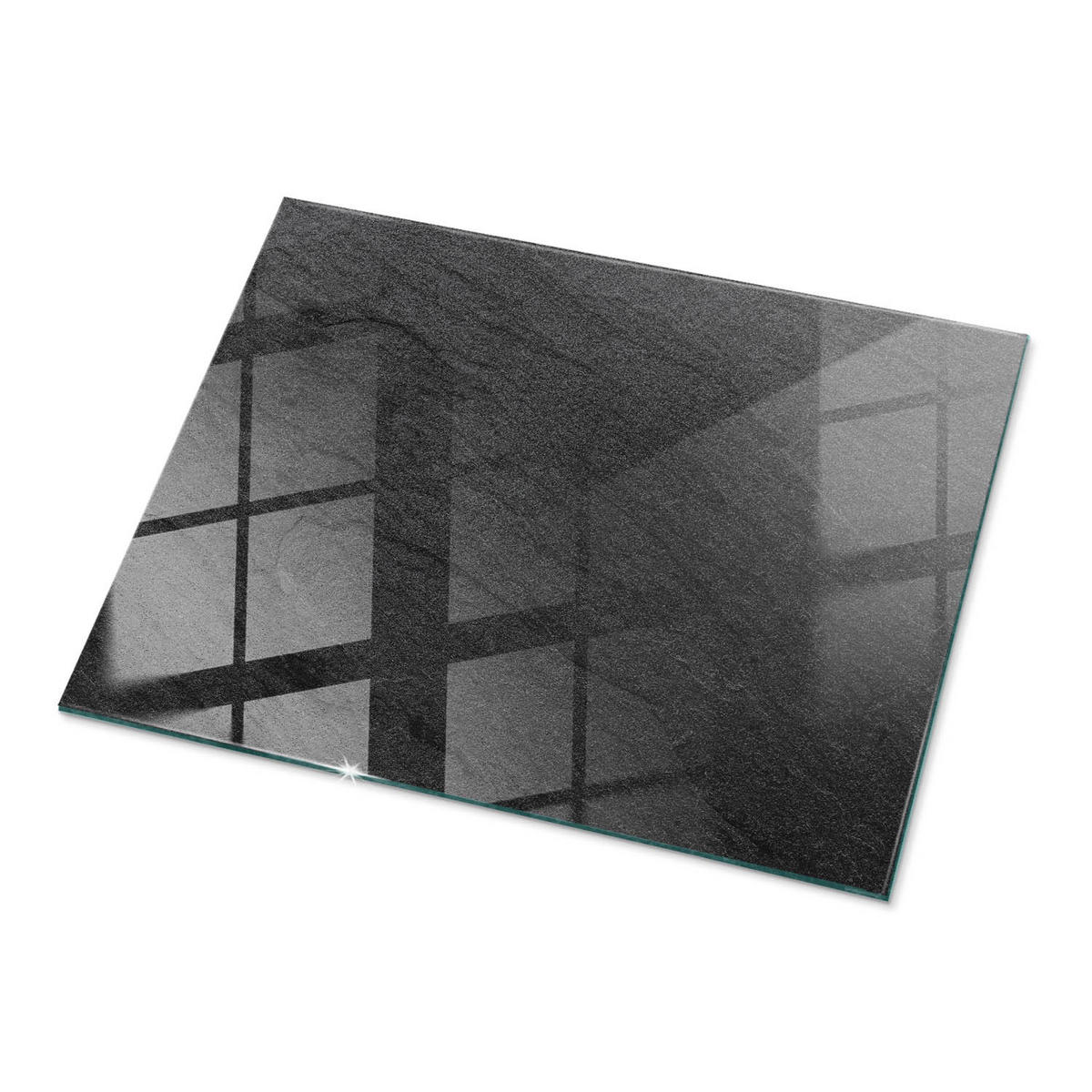 TISCHPLATTE 80x60 cm Natursteinstruktur - Dunkelgrau/Schwarz, Glas (80/60/0.4cm) - TULUP