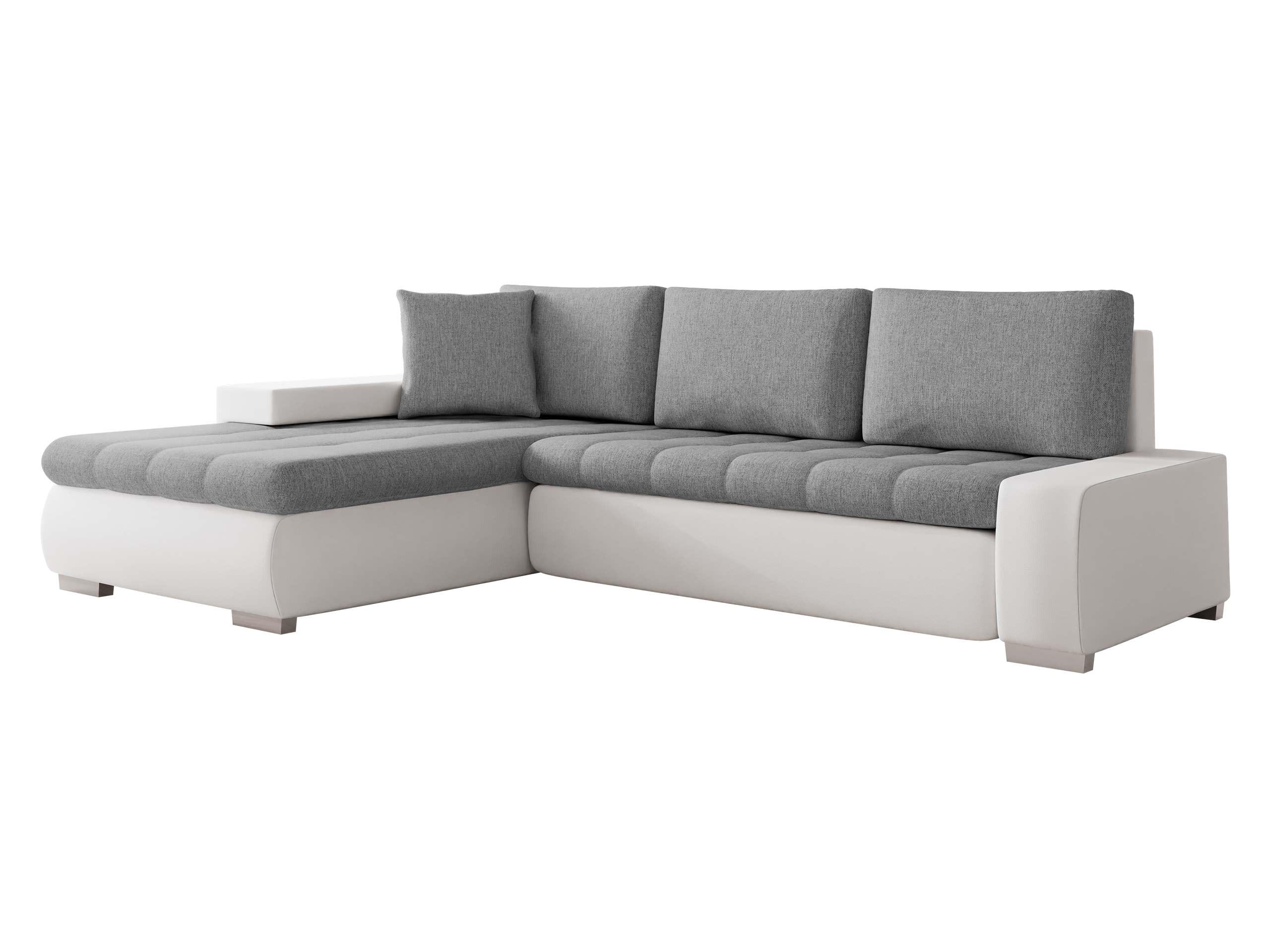 ECKSOFA Orkan Mini - Weiß/Grau, Holz/Textil (265/185cm) - MIRJAN24