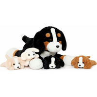 PLÜSCHTIER Berner Sennenhund 5-teiliges Set mit Babys - Multicolor, Textil (22/23cm)