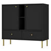SIDEBOARD Oktio Schwarz-Graphit 100 cm - Goldfarben/Schwarz, Holzwerkstoff/Metall (100.2/95/40.8cm) - Selsey