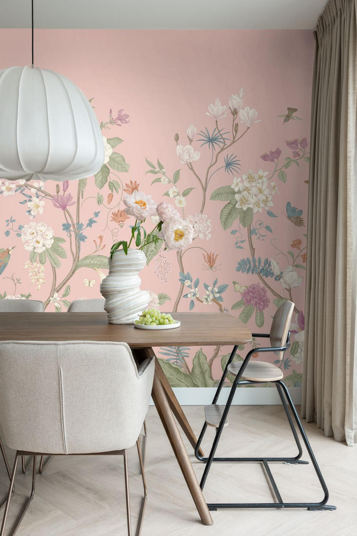 FOTOTAPETE Blumen 2.5 x 2.79 m - Pink, Papier (250/279cm) - ESTAhome