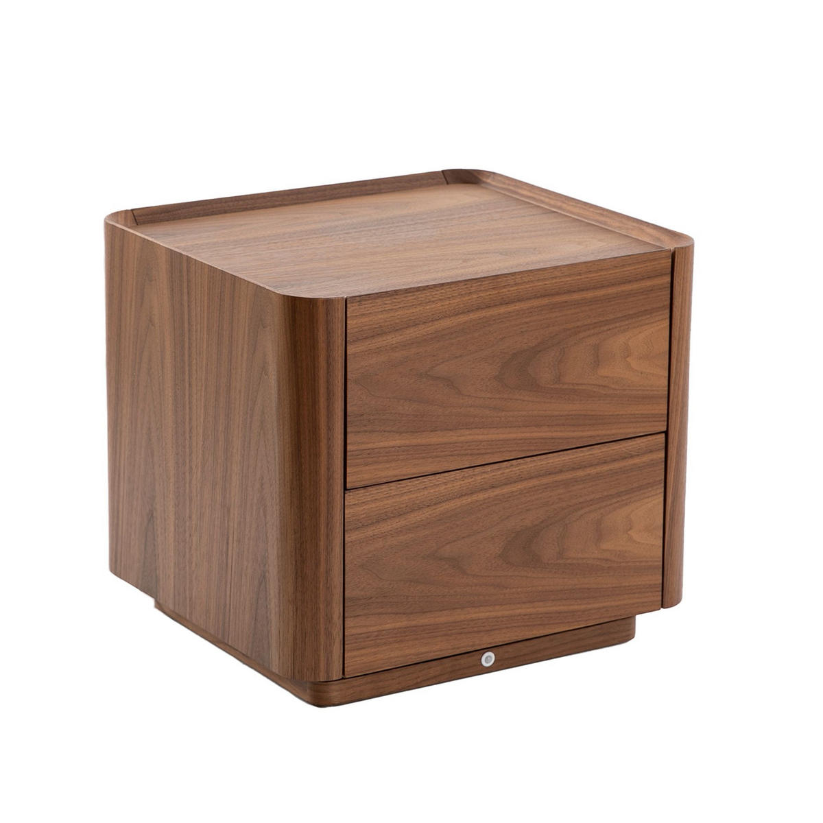 NACHTSCHRANK Nachttisch aus Nussbaumholz mit Beleuchtung 50/45/45 cm - Walnussfarben, Holz (50/45/45cm) - ANGEL CERDA