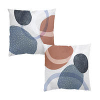 DEKOKISSEN 2er-Set Orbit mit Punkten Set I 50/50 cm - Blau, Textil (50/50cm) - Bilderwelten