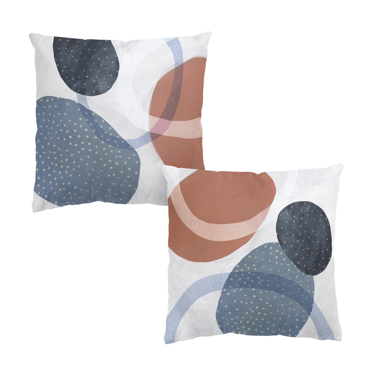 DEKOKISSEN 2er-Set Orbit mit Punkten Set I 50/50 cm - Blau, Textil (50/50cm) - Bilderwelten