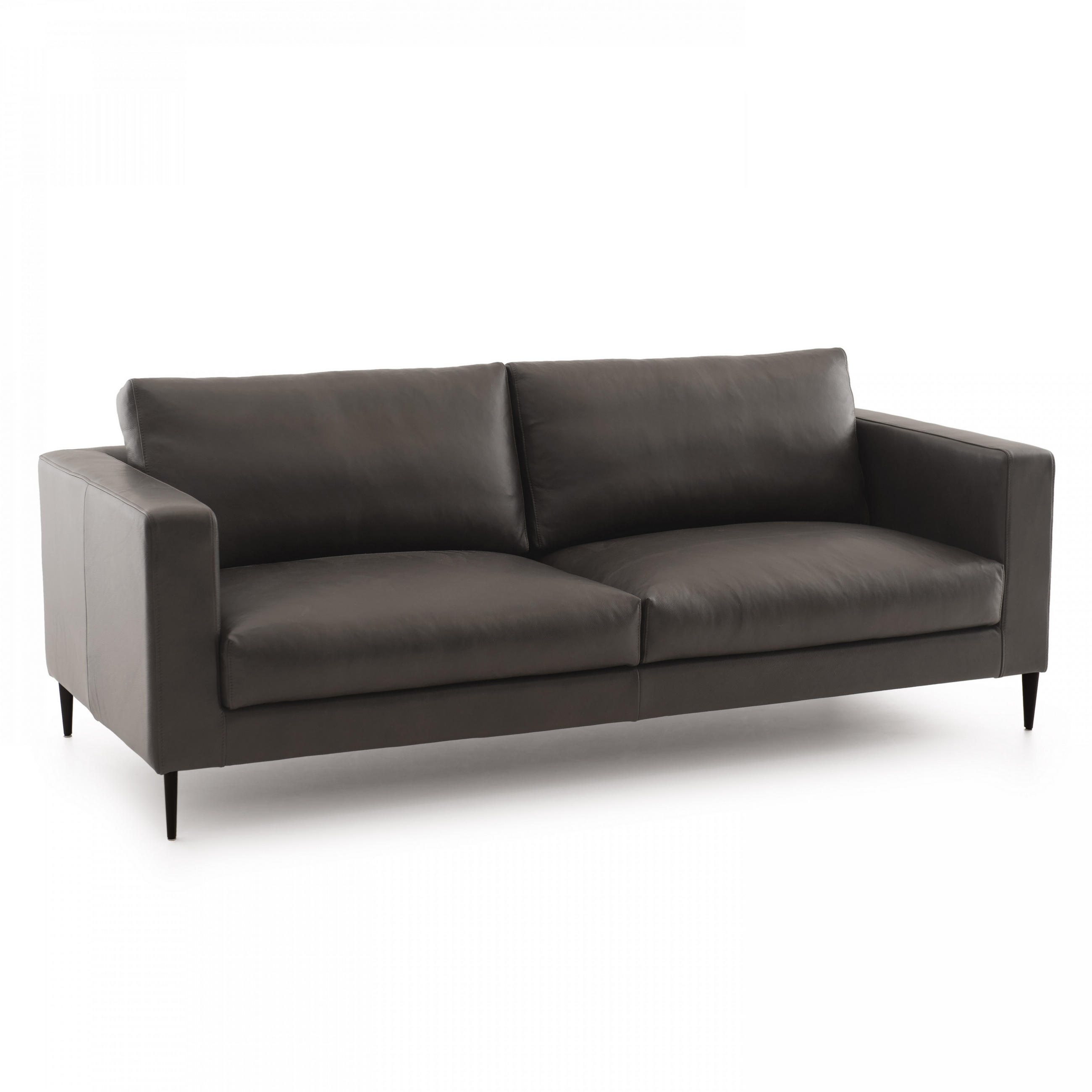 3-SITZER-SOFA, Leder, Schwarz - Schwarz, Leder (102/85/220cm) - Oviala