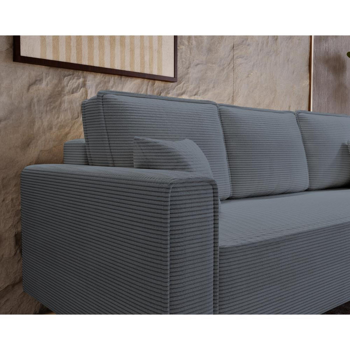3-SITZER SOFA Monte mit Schlaffunktion grun - Grau, Textil (225/73/95cm) - Beautysofa