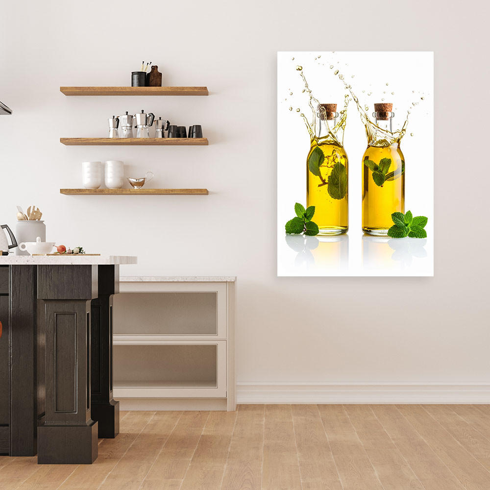 LEINWANDBILD Olivenöl 80x120cm - Gelb, Textil (80/120cm) - Feeby