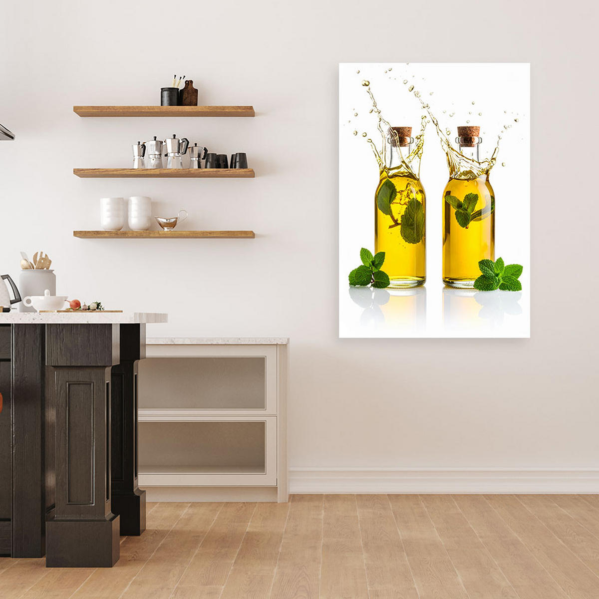 LEINWANDBILD Olivenöl 80x120cm - Gelb, Textil (80/120cm) - Feeby