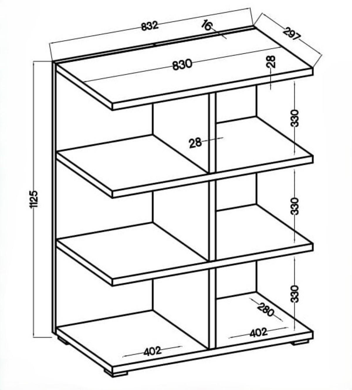 BÜCHERREGAL DUOMO 83,2x29,7x112,5 cm, Regal Grau - Grau, Holzwerkstoff (83.2/112.5/29.7cm) - MASSENO