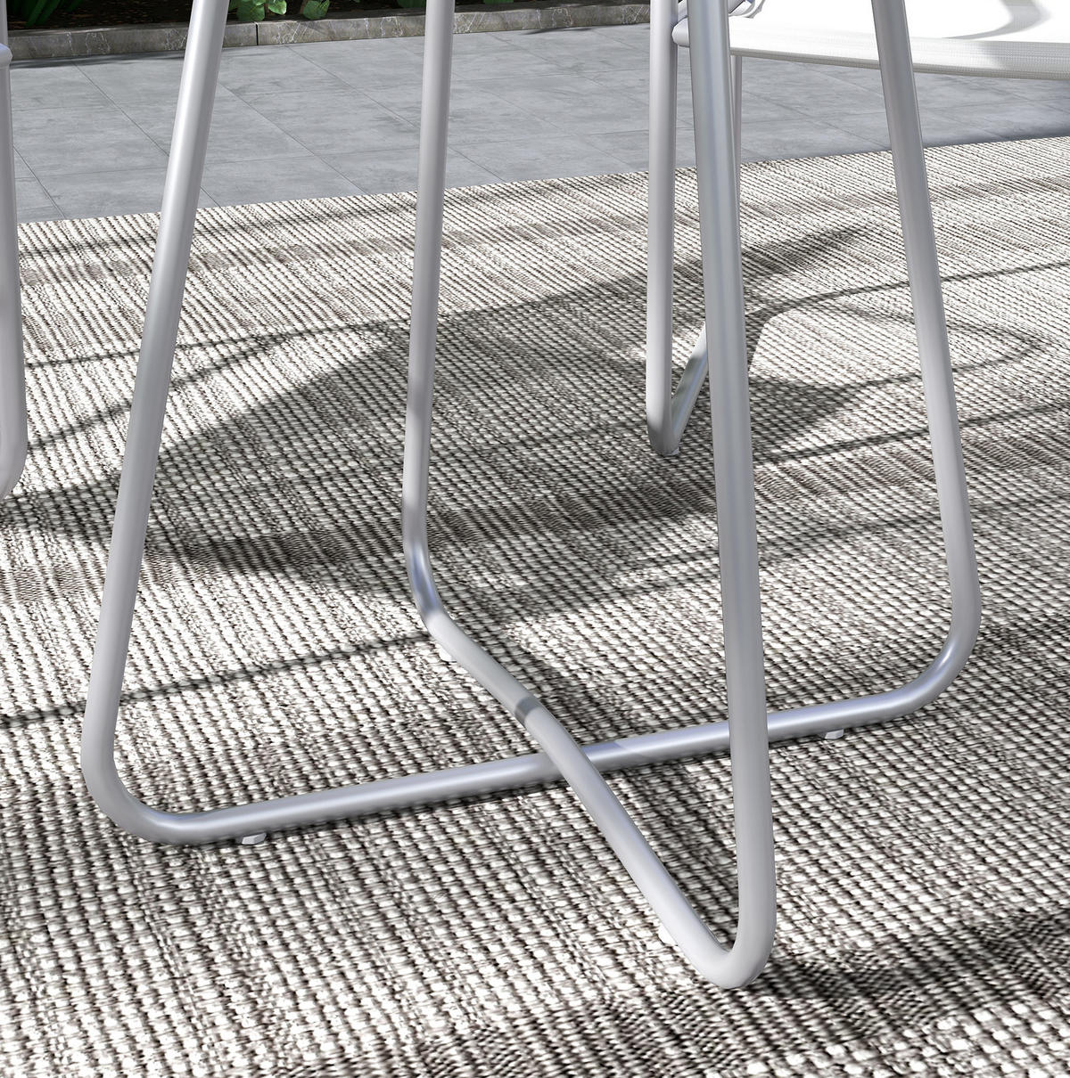 BISTRO-SET 3-teilig mit Tisch Ø60/72 cm und 2 Stühlen 63/57/82 cm, pulverbeschichtet und atmungsaktiv, Grau - Grau, Metall - Redom