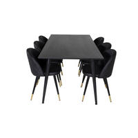 TISCHGRUPPE Schwarz - Schwarz, Holzwerkstoff (90/75/180cm) - ebuy24