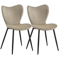 ESSZIMMERSTUHL 2 Stoff Taupe - Taupe/Schwarz, Textil/Metall (50/80/58cm) - CLP