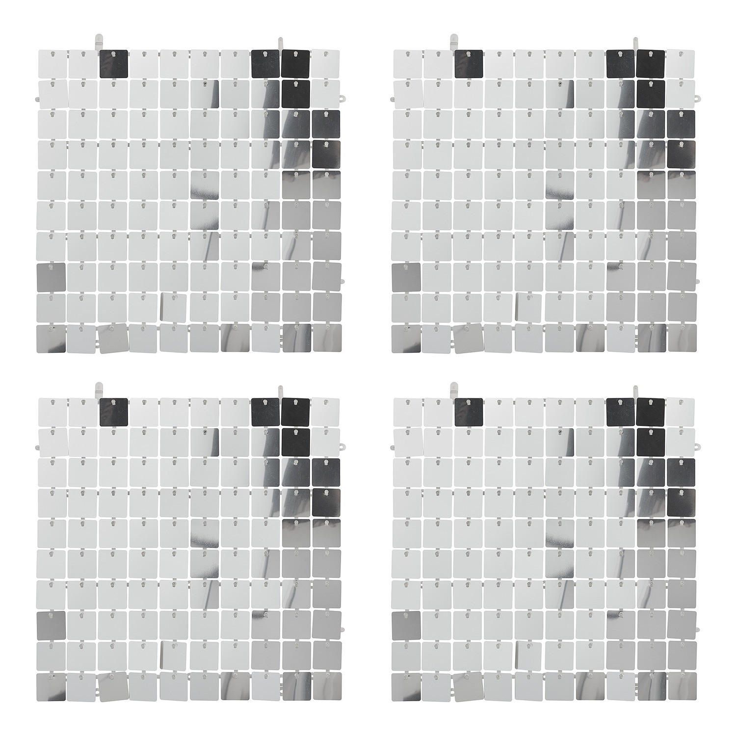 WANDDEKORATION 4er-Set Disco - Silberfarben, Kunststoff (0.5/30/30cm) - BUTLERS