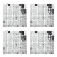 WANDDEKORATION 4er-Set Disco - Silberfarben, Kunststoff (0.5/30/30cm) - BUTLERS