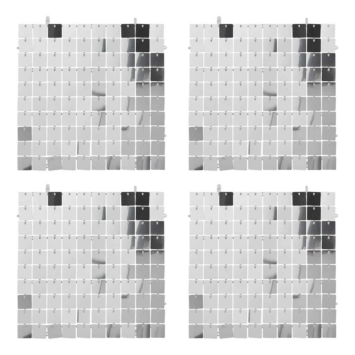 WANDDEKORATION 4er-Set Disco - Silberfarben, Kunststoff (0.5/30/30cm) - BUTLERS