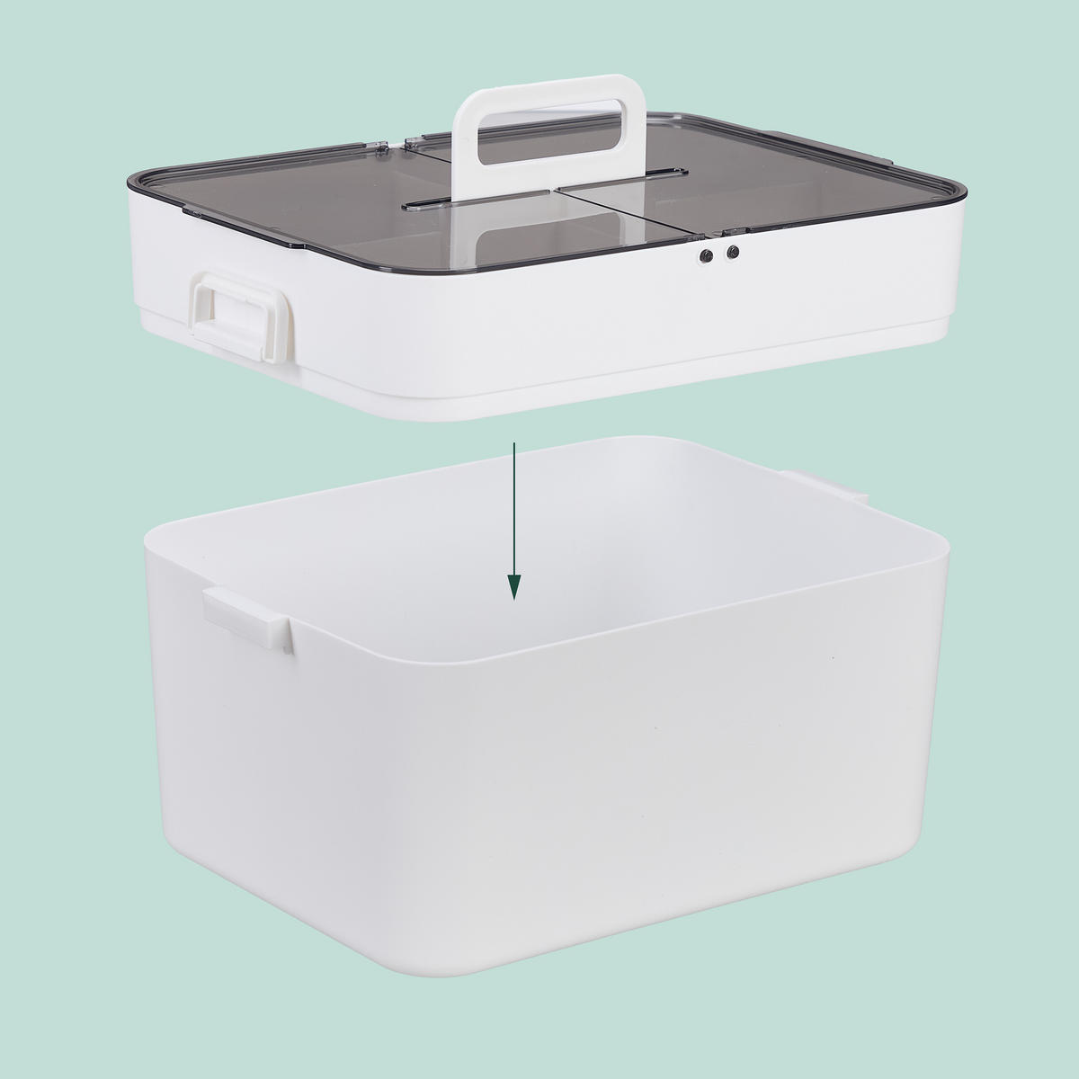 HAUSAPOTHEKE - Weiß/Grau, Kunststoff (28.5/22/21.5cm) - Relaxdays