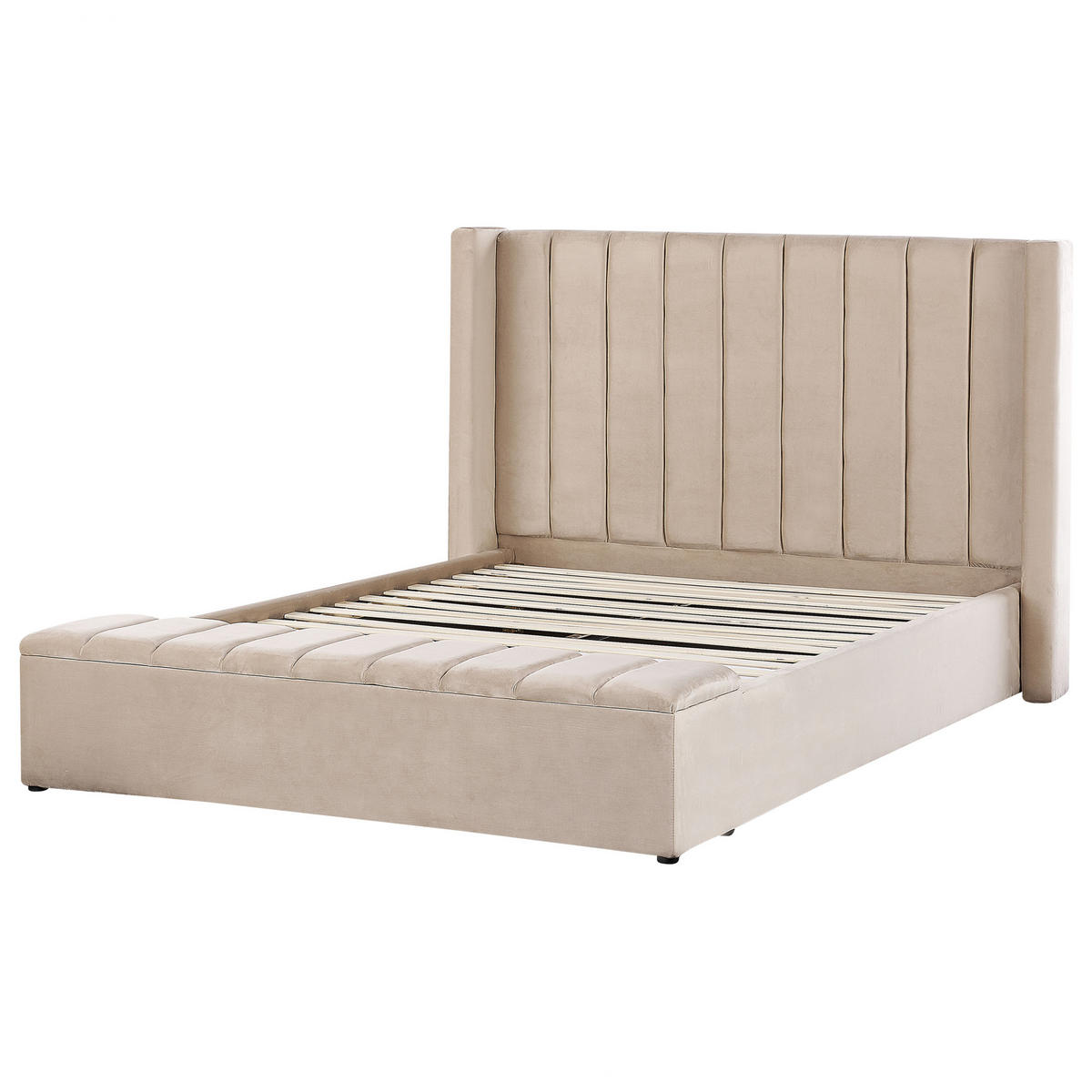 POLSTERBETT 160/200cm Beige Noyers - Beige, Textil (160/200cm) - Beliani