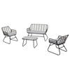 GARTENLOUNGE RIVIERA 4er Set grau/schwarz - Hellgrau/Grau, Metall - IDIMEX