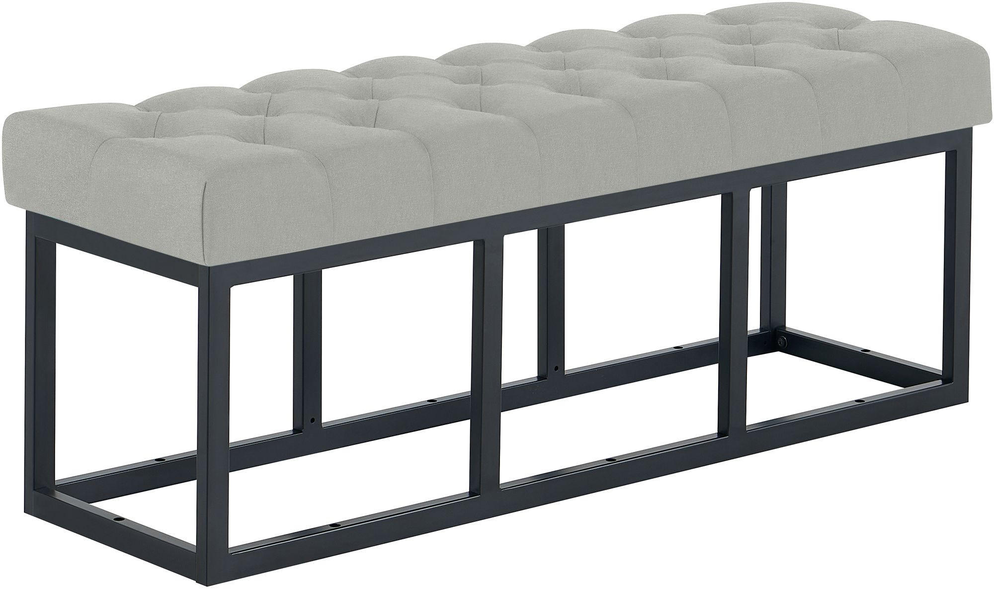 SITZBANK 120/38 cm Stoff Grau - Schwarz/Grau, Textil/Metall (120/46/38cm) - CLP