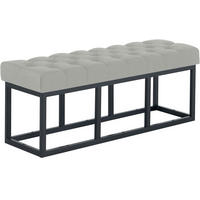SITZBANK 120/38 cm Stoff Grau - Schwarz/Grau, Textil/Metall (120/46/38cm) - CLP