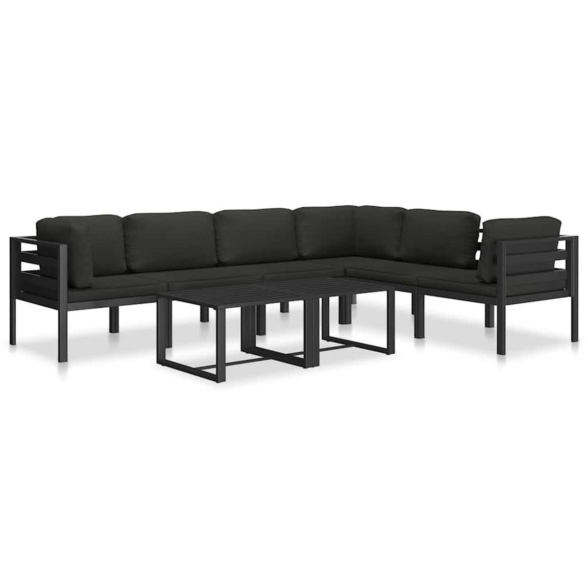 MODULAR-SOFA-ECKTEIL 1er set Mit Kissen Aluminium Anthrazit - Anthrazit, Metall (70/64.5/70cm) - vidaXL
