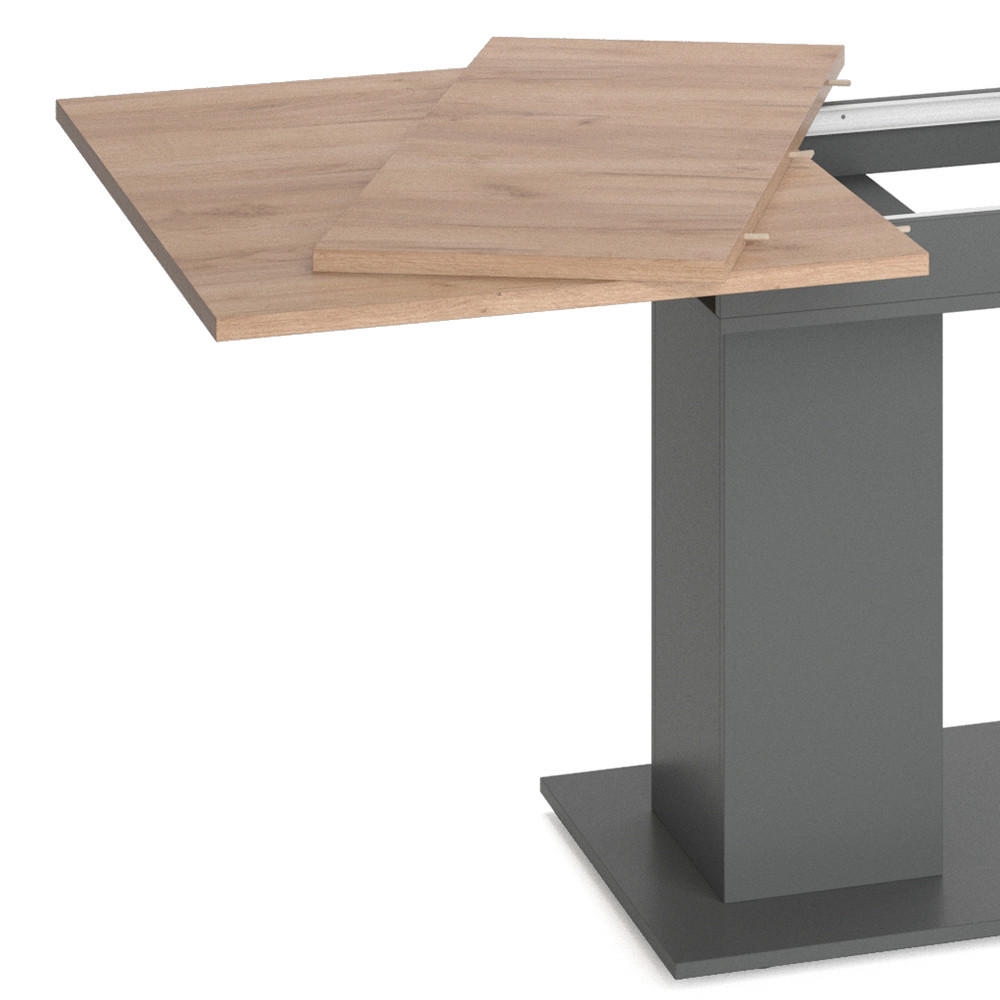 ESSTISCH Dix Anthrazit 140 x 90 cm - Honigeiche/Anthrazit, Holzwerkstoff (90/140/76cm) - Vicco