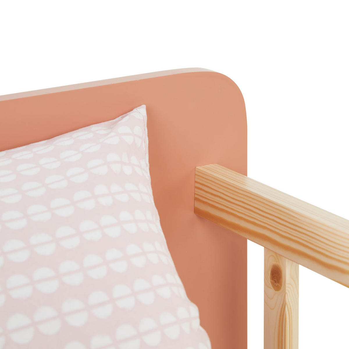 KINDERBETT ROSA 90/200 cm Lattenrost Rausfallschutz - Rot, Holz (100/67/208cm) - Homestyle4u