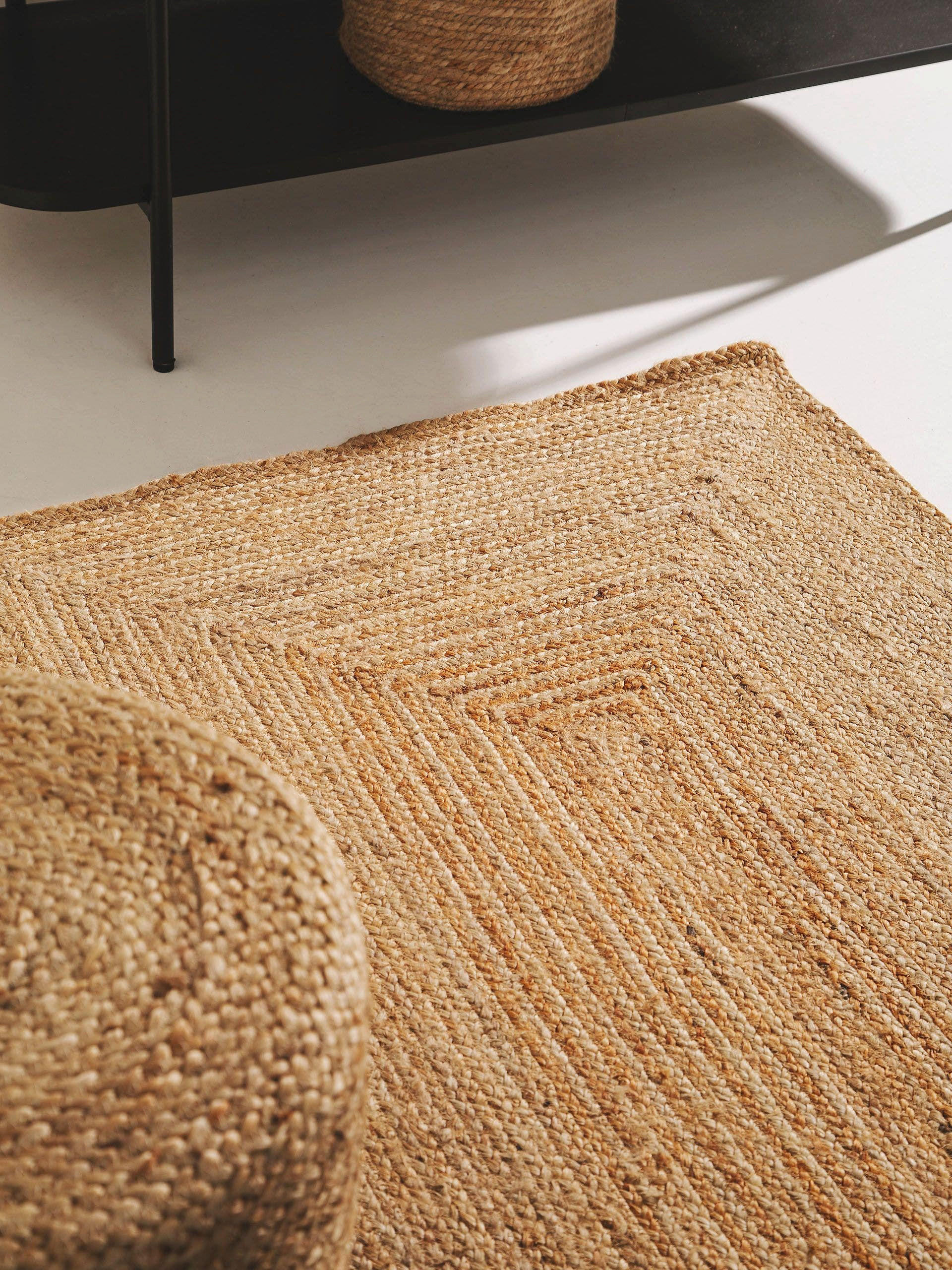 Thumbnail - benuta Pure Juteläufer, Hellbraun, Textil, Beton Optik, Rechteckig, 70x200 cm, für Fußbodenheizung geeignet, Teppiche & ...