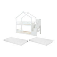 ETAGENBETT - 2 Personen - holz - weiß Talety - Weiß, Holz (90/190cm) - Vente-Unique