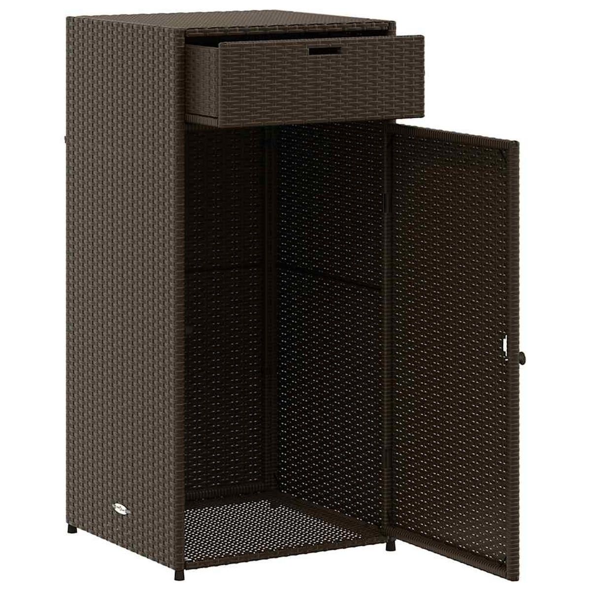 GARTENSCHRANK Braun 55/55/111 Cm Poly Rattan - Braun, Kunststoff (55/111/55cm) - vidaXL