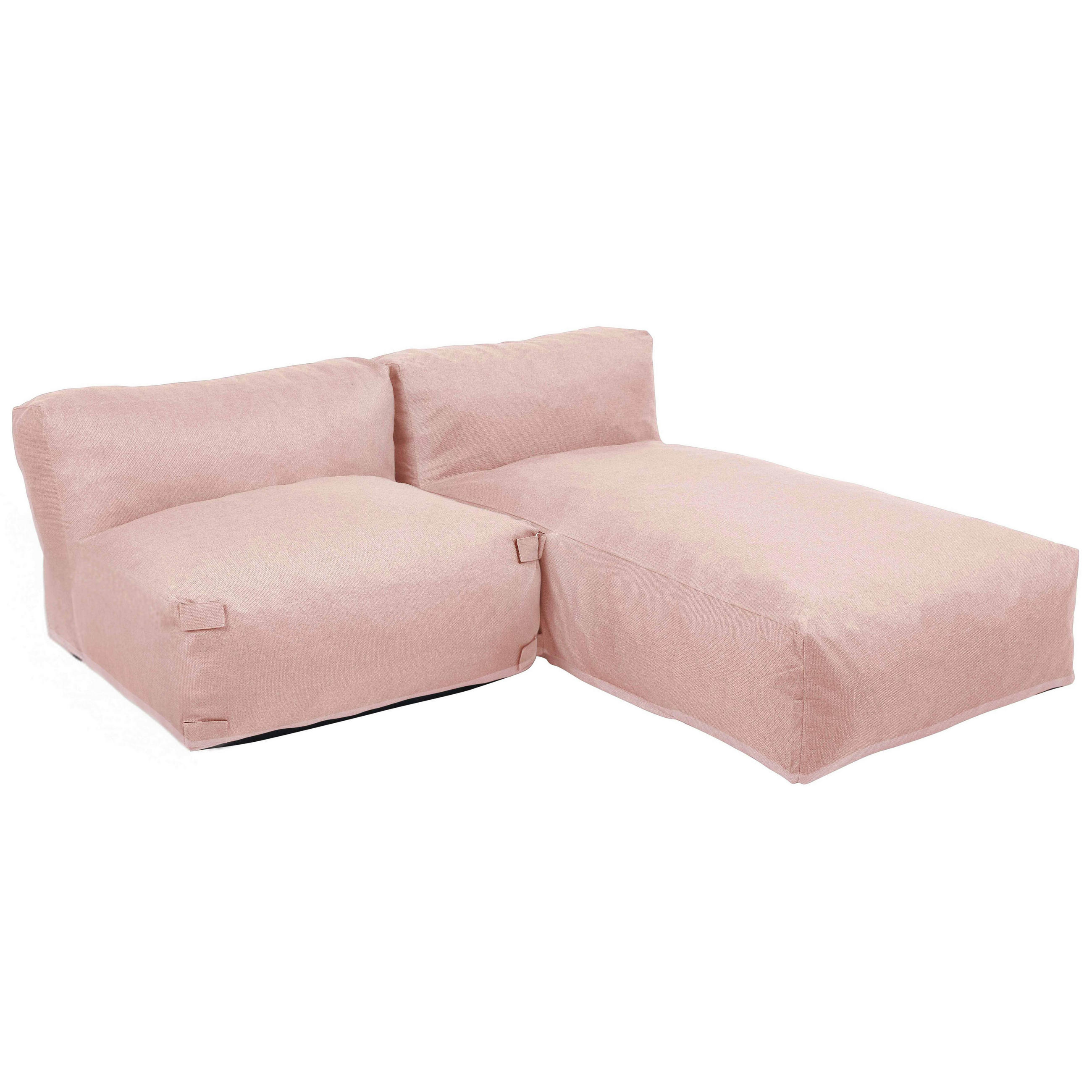 GARTENSOFA mit 2 Sitzplätzen, Puderrosa - Pink, Textil - Oviala