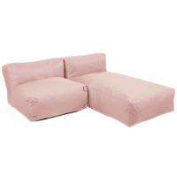 GARTENSOFA mit 2 Sitzplätzen, Puderrosa - Pink, Textil - Oviala