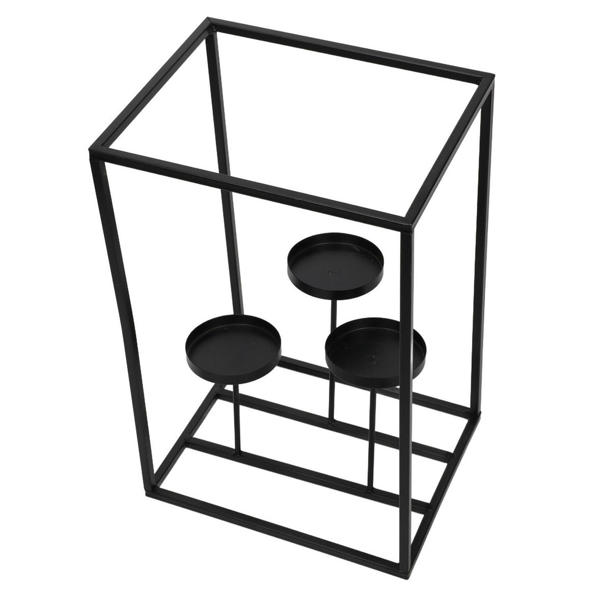 TEELICHTHALTER aus Metall 24/20/36 cm - Schwarz, Metall (36cm) - Home Styling Collection