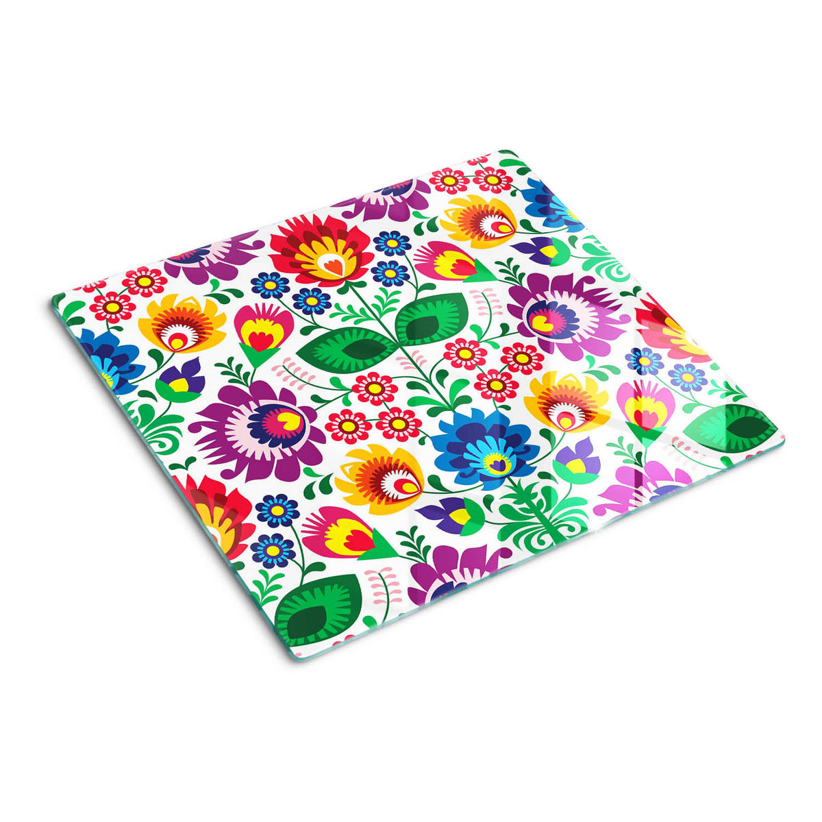 GLASPLATTE 60x52 cm Ethnisches Muster - Multicolor, Glas (60/0.4/52cm) - TULUP