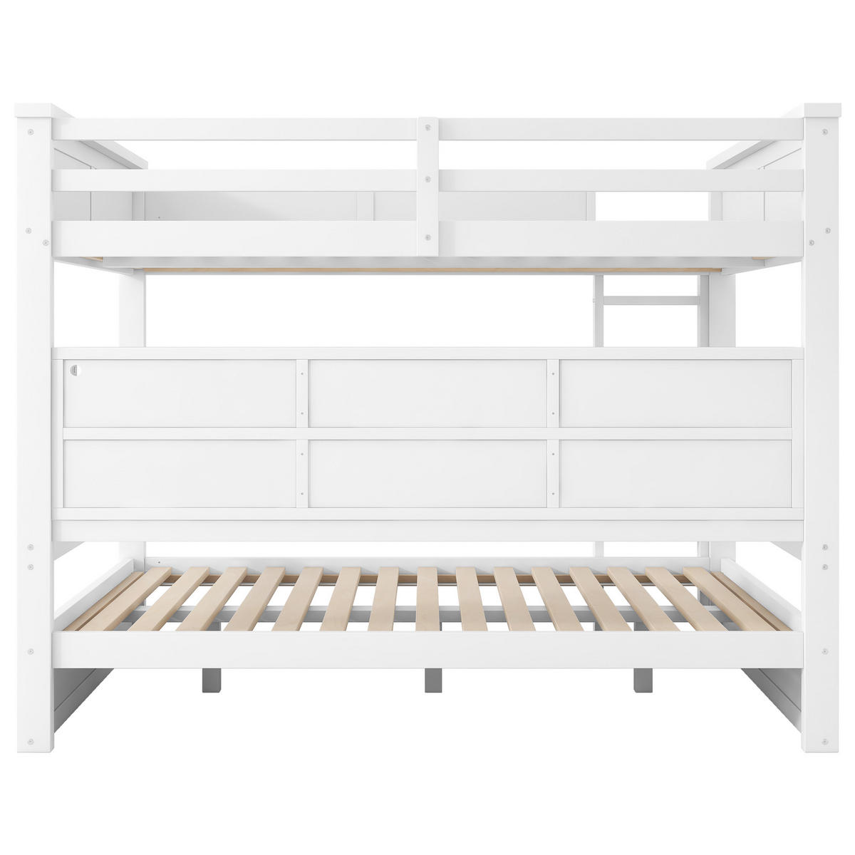 ETAGENBETT 160/200 cm in Weiß mit 6 Schränken und LED - Weiß, Holz/Holzwerkstoff (160/200cm) - WISHDOR