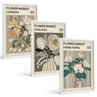 BILDER SET 3er Set - 40x60 cm Weißer Rahmen - Blumenmessen London Chicago Hongkong - Weiß, Kunststoff (40/60cm) - TULUP