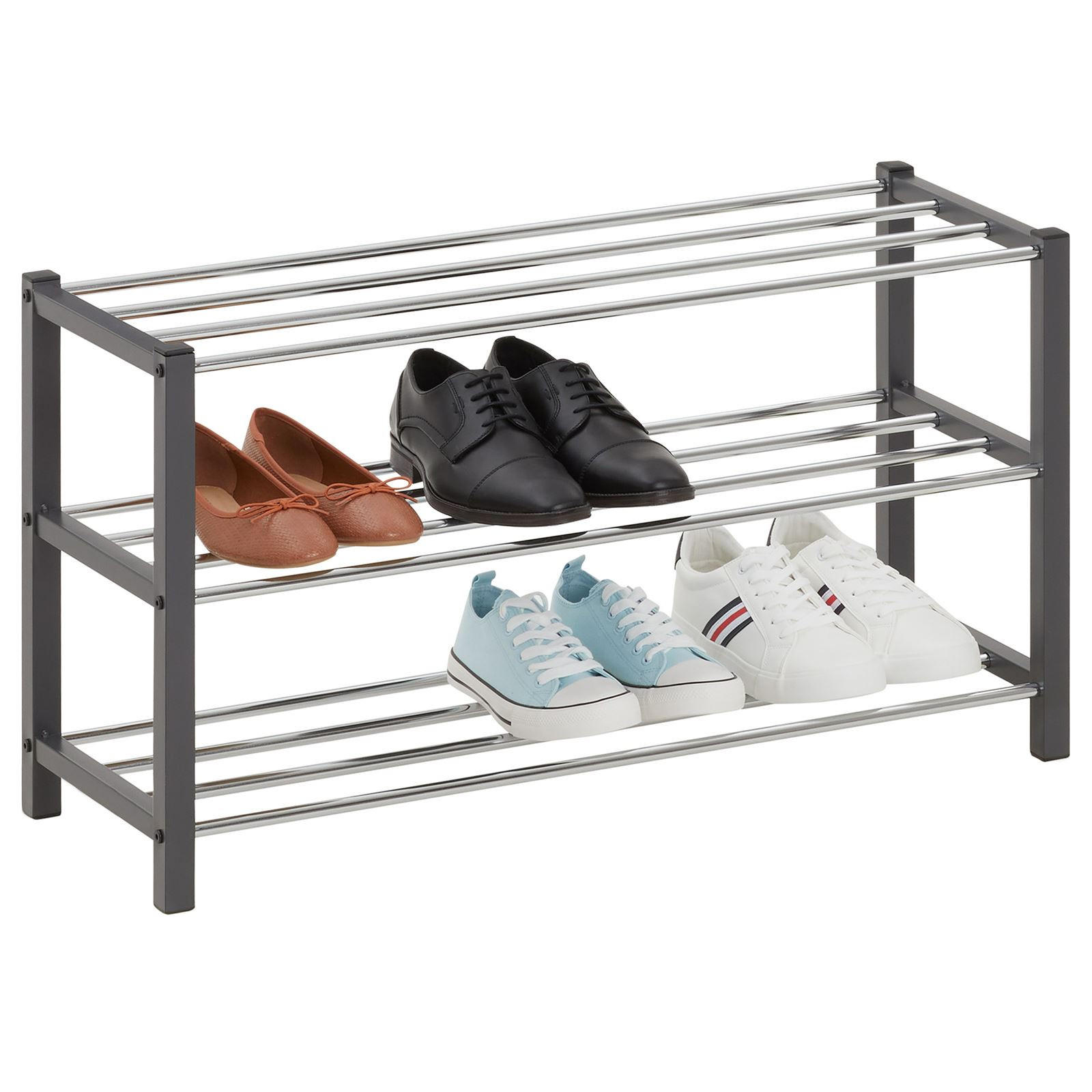 SCHUHREGAL DUBLIN - Grau, Metall (80/45/29cm) - IDIMEX
