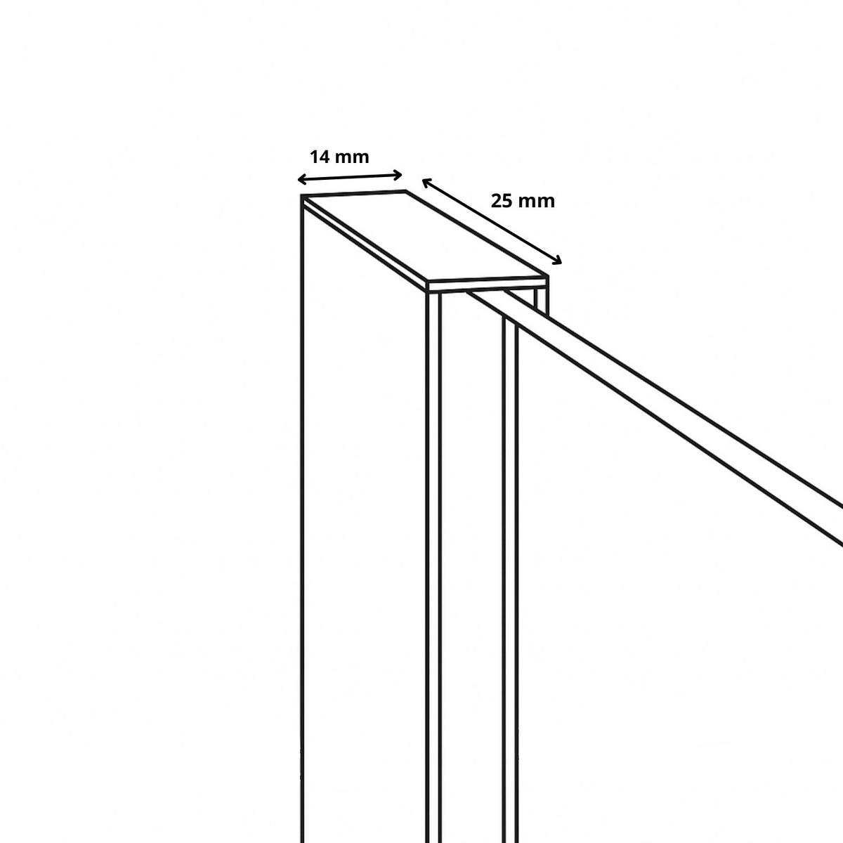 DUSCHWAND Florida - 40 x 200 cm - Schwarz - Walk-In Duschabtrennung aus Sicherheitsglas - Schwarz, Glas (40/200cm) - Badplaats