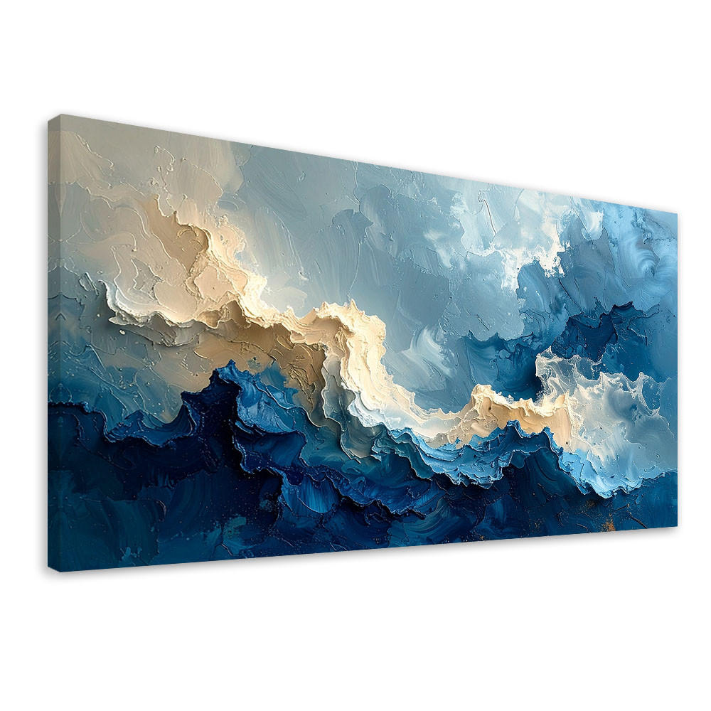 LEINWANDBILD Abstraktion 80x40cm - Blau, Textil (80/40cm) - Feeby