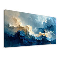 LEINWANDBILD Abstraktion 120x60cm - Blau, Textil (120/60cm) - Feeby